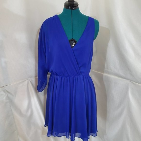 Sam Edelman Blue One-Shoulder Prom Dress - Picture 1 of 7